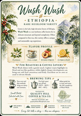 Rare Ethiopia Wush Wush Green Coffee 5 Pounds– Anaerobic Natural