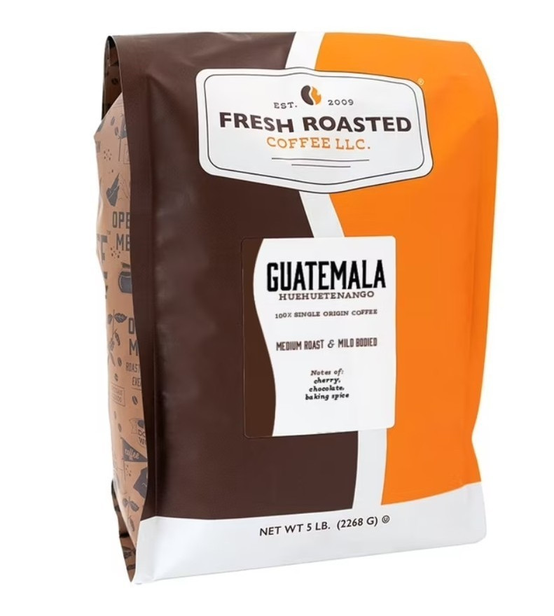Fresh Roasted Coffee LLC Guatemala Huehuetenango Single Origin Medium Roast 5 lb