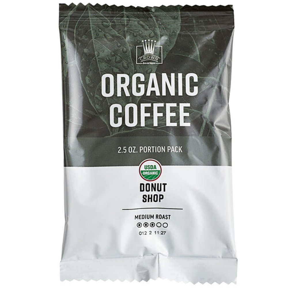 Crown Beverages Organic Donut Shop Coffee Packet 2.5 oz. – 24/Pieces