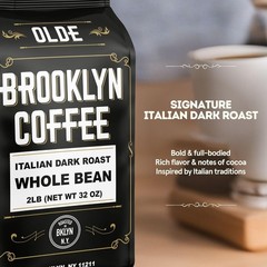 Brooklyn Coffee Italian Dark Roast – 2lb Whole Beans, Freshly Roasted in NYC