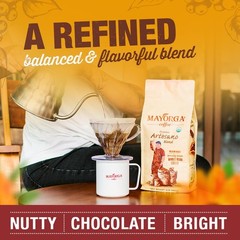 Organic Whole Bean Coffee 2lb Medium Roast Arabica Chocolate Nutty Low Acidity