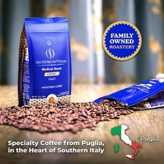 5 Packs 12oz Whole Bean Coffee Medium Roast Crema Arabica Robusta Blend Low Acid