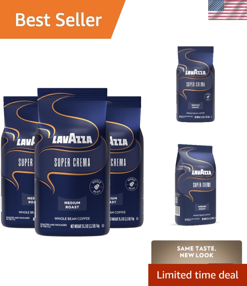 Italian “Super Crema” Espresso Whole Bean Value Pack 3 x 2.2 lb bags