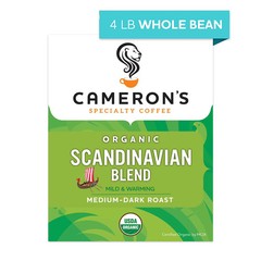 Cameron’s Organic Whole Bean Coffee, Scandinavian Blend (64 Ounce)