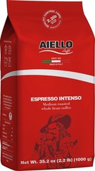 Aiello Caffe Italian Espresso Coffee Beans 2.2 LB Bag, Medium Whole Bean Coffee