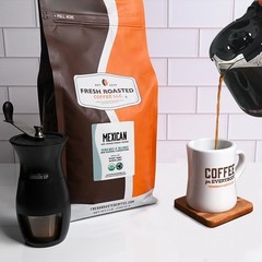 Fresh Roasted Coffee, Organic Mexican Whole Bean Coffee, Medium Roast, USDA O…
