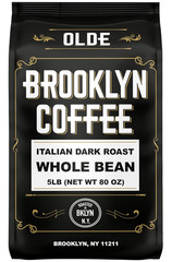 BROOKLYN COFFEE Whole Bean, Italian Dark Roast (5Lb) Extra Strong, Delicious Tas