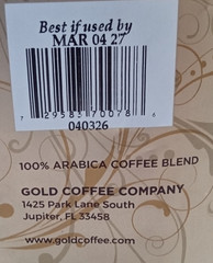 Gold Coffee Arabica Kanaloa Blend Medium Roast Whole Bean 2lbs Pack of 2 BB 3/27