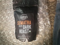 Coopers Cask Cofee Sumatra Organic Dark Roast 12 Oz
