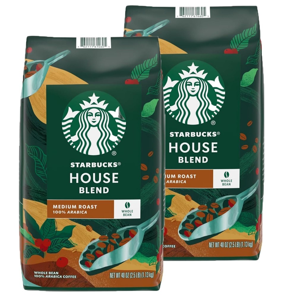 Starbucks House Blend Whole Bean Coffee (40 Ounces) x (2 Packs)
