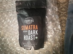 Coopers Cask Cofee Sumatra Organic Dark Roast 12 Oz