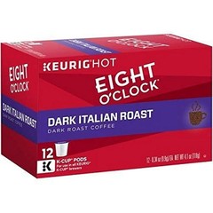 Eight O’Clock Dark Italian Roast Coffee Pods – 12 Rich & Caffeinated Servings