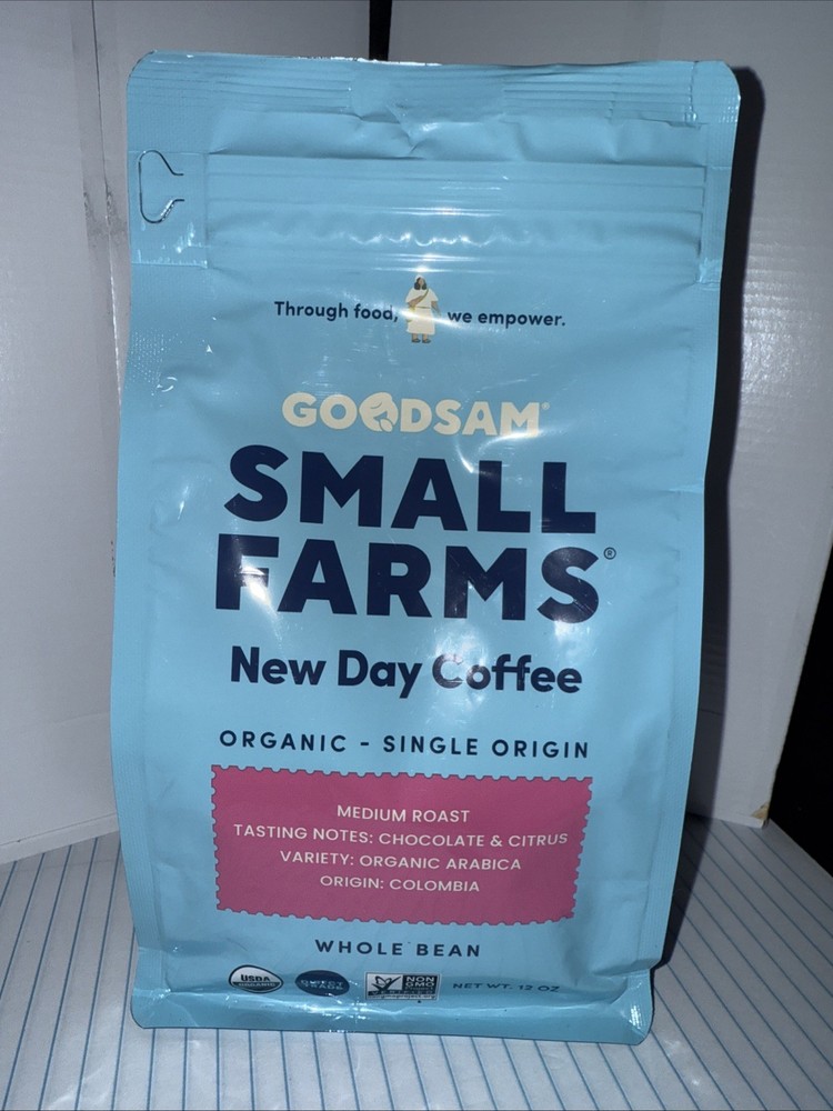 Organic Goodsam Small Farms New Day Coffee 12 Oz Whole Bean Medium