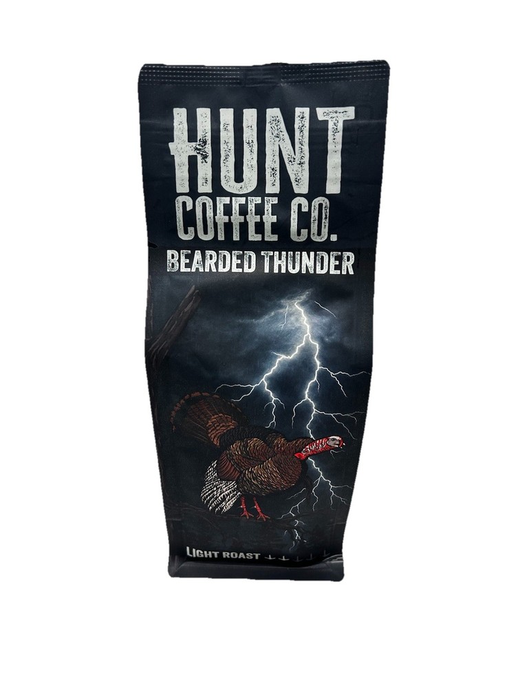 Hunt Coffee Co. Bearded Thunder Light Roast Coffee Beans New Sealed 12oz