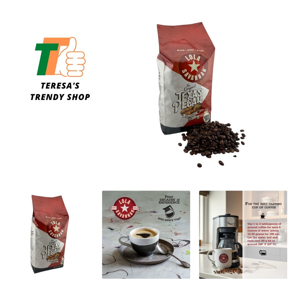 Indulge in Texas Pecan Whole Bean Coffee – 2lb of Gourmet Caffeinated Delights