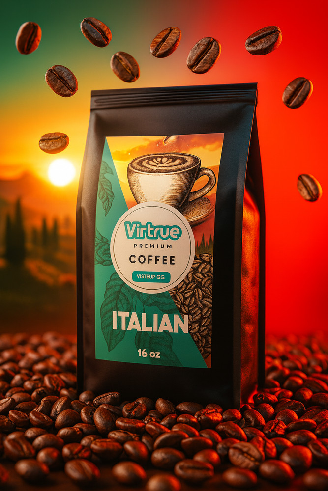 Italian Dark Roast Coffee 16oz – Ground/Whole Bean – Smooth Flavor – Fast Shippi