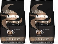 2 PACK – Lavazza Caffe Espresso Italiano Whole Bean, Medium Roast 2.2 lbs bag