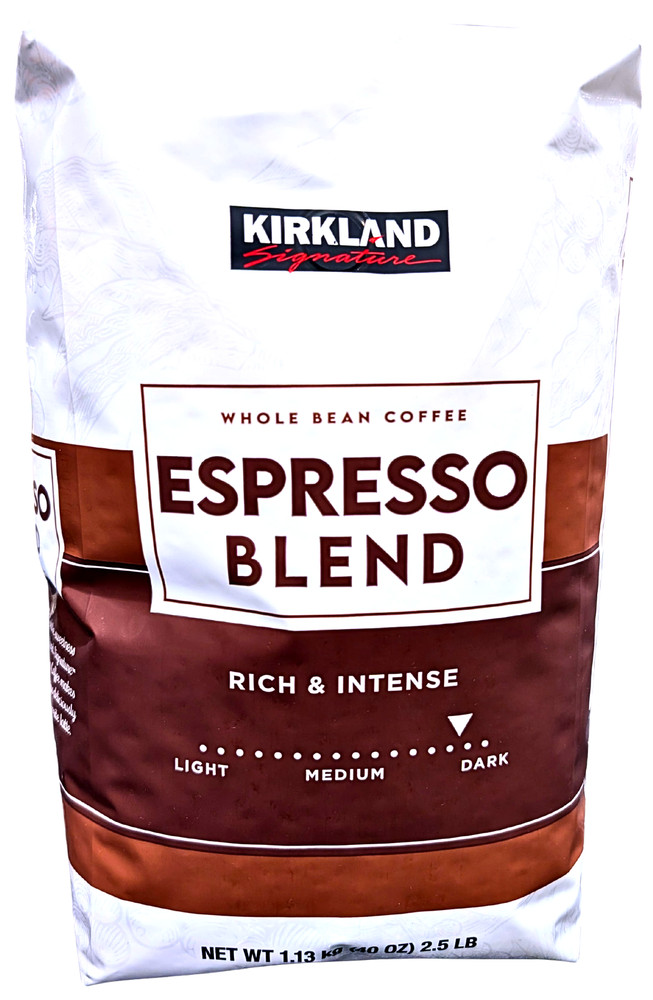 Kirkland Signature Espresso Blend Whole Bean Coffee Dark Roast 2.5 Lbs EXP 02/27