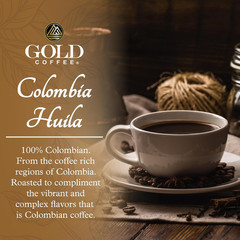 Premium Colombian Gold Coffee, Medium Roast Whole Beans – 4 Pack, 1 Lb.
