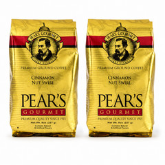 Pear’s Cinnamon Nut Swirl Ground Coffee | Pack of 2 | 8 oz | Brenmar