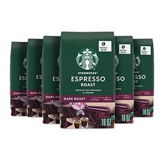 Starbucks Espresso Roast Whole Coffee Beans Dark Roast 6 x 18 oz Bags