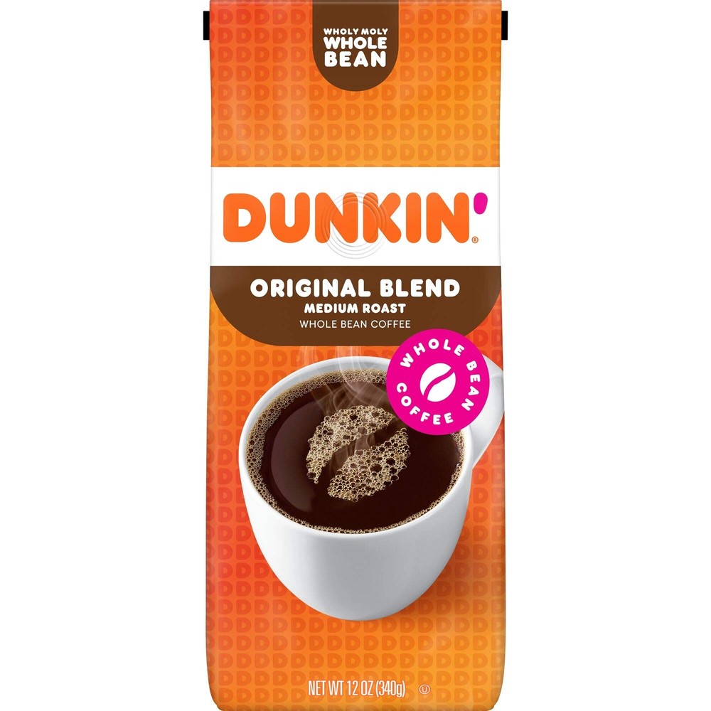 Dunkin Original Blend Whole Bean Coffee 12 Ounce Pack of 6 Bags