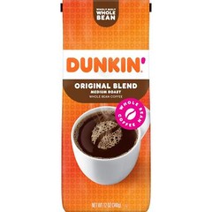 Dunkin Original Blend Whole Bean Coffee 12 Ounce Pack of 6 Bags