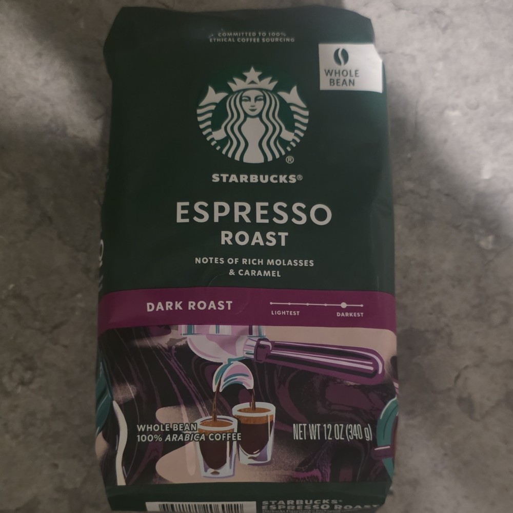 Starbucks Espresso Roast Whole Bean Dark Roast 100% Arabica 340g Molasses
