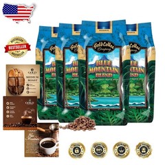 Blue Mountain Coffee Beans | 4lb Arabica Whole Bean | Cocoa Honey Citrus Flavor