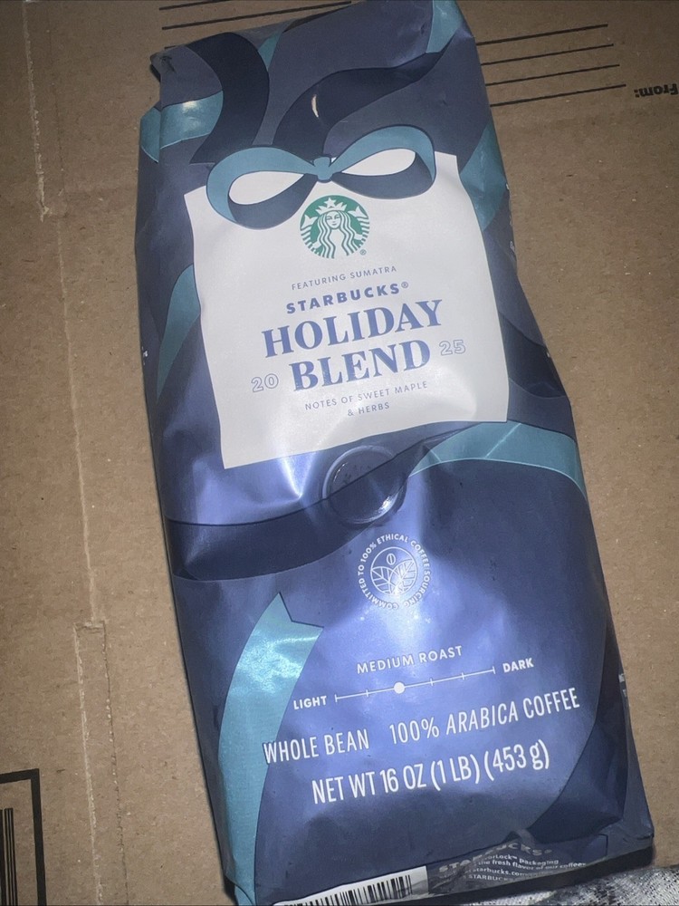 New Starbucks 1 lb 2025 HOLIDAY BLEND Whole Beans Med Roast