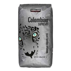 Kirkland Signature Colombian Supremo Coffee, Whole Bean, 3 lbs Medium Roast USA
