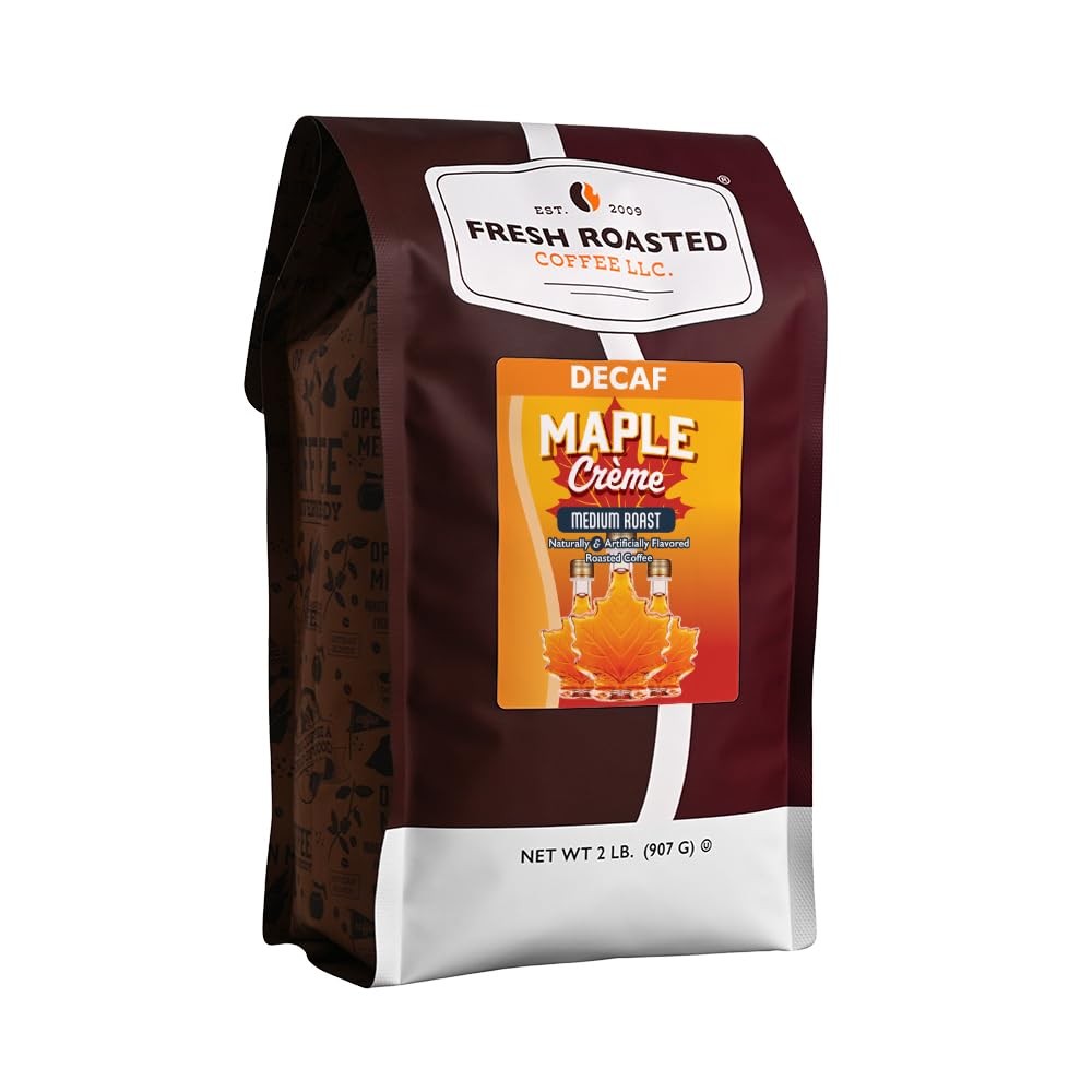 Decaf Maple Creme Flavored Coffee Medium Roast Kosher Whole Bean 2 Lb 32 oz