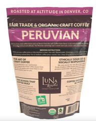 Luna Roasters Medium Roast Organic Peruvian Whole Bean Coffee, 30 oz. delicous