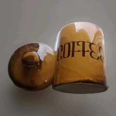 Mid Century Modern Mushroom Top Canister CoFFee Kitchen Storage vgc