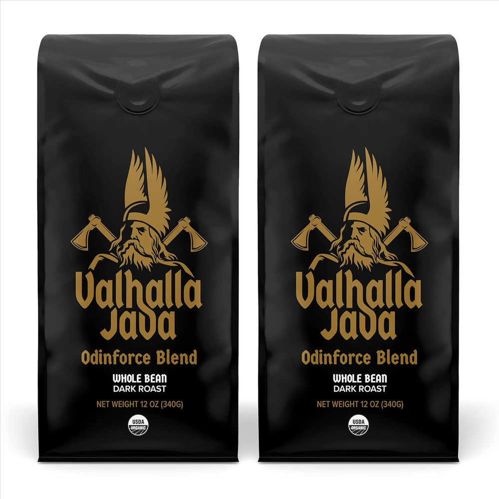 , Valhalla Java Odinforce Blend – Whole Bean Dark Roast – Extra Kick of Caffeine