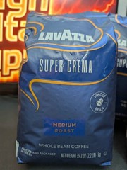 Lavazza Super Crema Whole Bean Coffee Medium Espresso Roast, Single 2.2 Lb✅✅✅