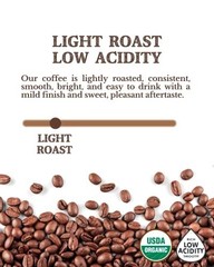 Organic Light Roast Whole Bean Coffee – 2LB 100% Arabica, Low Acidity, Non-GMO