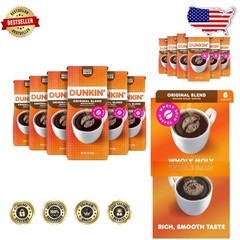 Fresh Dunkin’ Blend Whole Bean Coffee 6 Bags 12oz Each Caffeinated