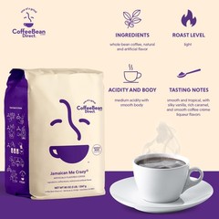 Coffee Bean Direct Jamaican Me Crazy® Flavored, Whole 80 Ounce (Pack of 1)