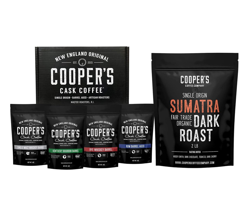 Organic Dark Roast Sumatra & Bourbon Barrel Aged Coffee – 2Lb + 4Oz Set