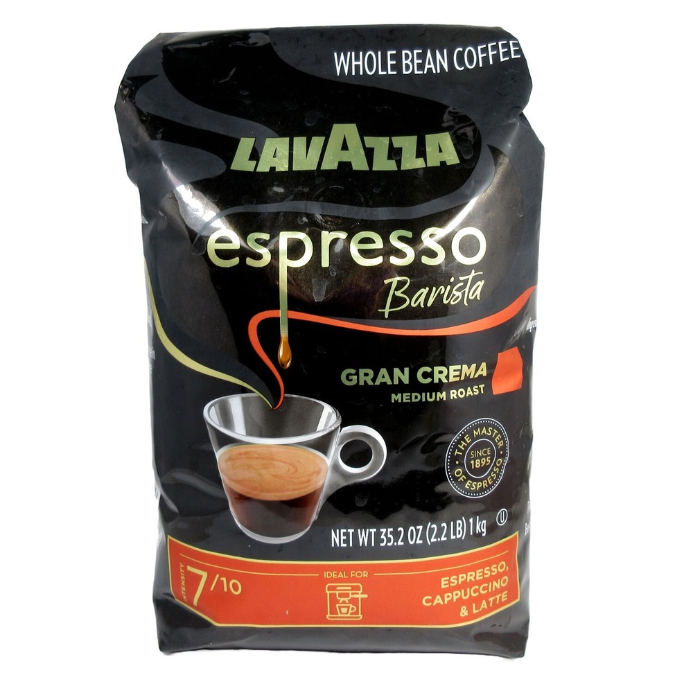 Lavazza Espresso Barista Gran Crema Whole Bean Coffee Medium Roast 7/10, 2.2 Lbs