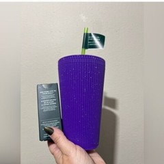💜 Starbucks Halloween Glow In The Dark Purple Splatter Tumbler & Keychain *