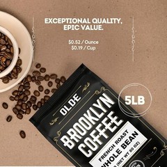 Olde Brooklyn Coffee French Roast Whole Bean Coffee 80 Ounce Freshly Roasted