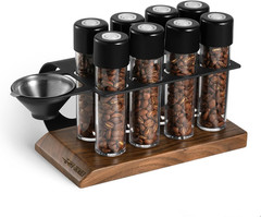 Single Dose Coffee Bean Storage Tubes, 8 Pcs, Coffee Bean Cellars with One-Way E