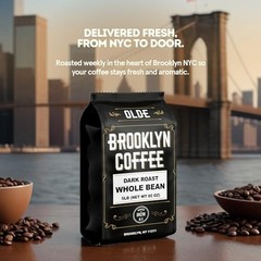 Whole Bean Coffee – Classic Dark Roast 5lb, Bold & Smooth, Freshly Roasted NYC
