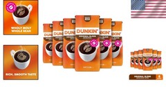 Fresh Dunkin’ Blend Whole Bean Coffee 6 Bags 12oz Each Caffeinated