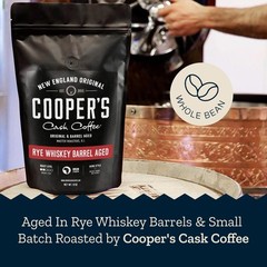 Rye Whiskey Barrel Aged Coffee Single-Origin Ethiopian Medium Light 12 OZ Bean