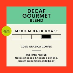 Decaf Gourmet Whole Bean Coffee – Medium-Dark Roast, Swiss Water Processed 2 lb