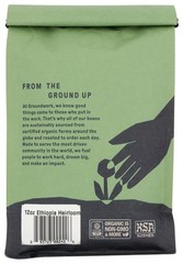 Groundwork Ethiopia Organic Whole Bean Coffee Light Roast Floral Citrus 6 Pack