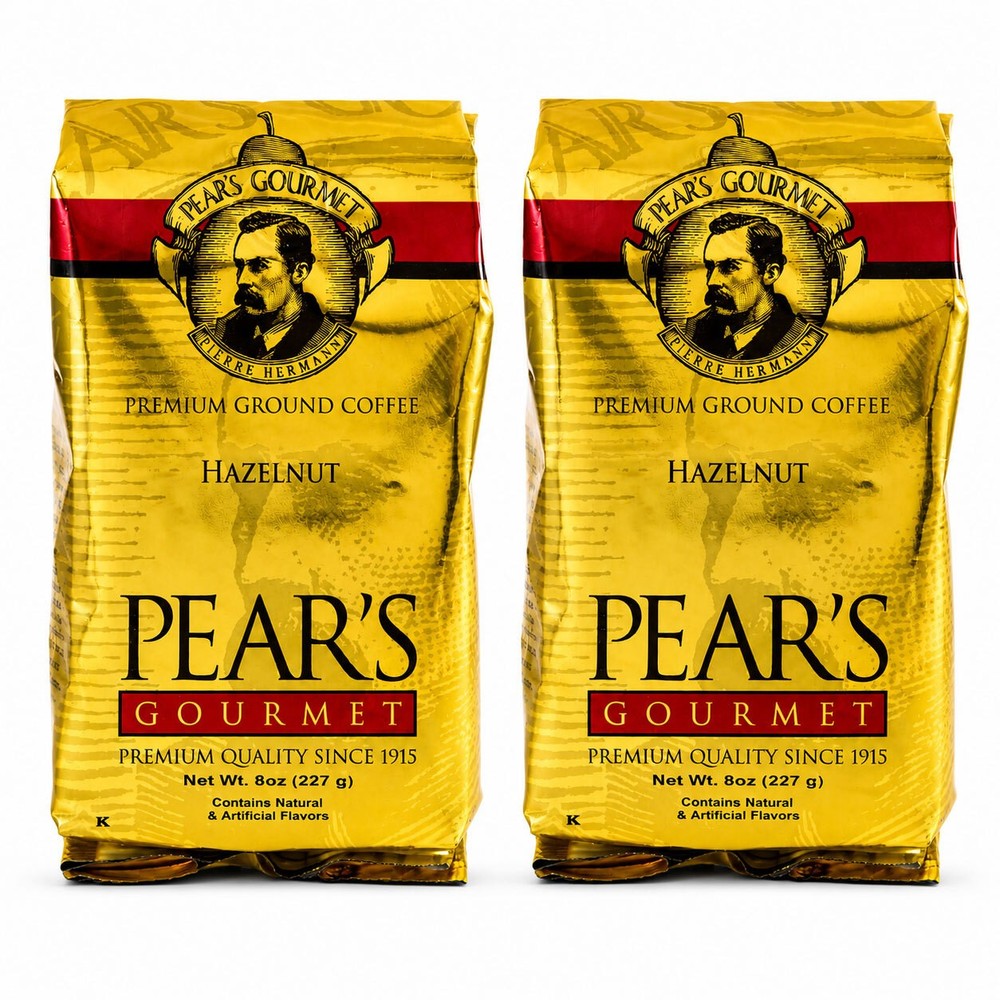 Pear’s Hazelnut Ground Coffee | Pack of 2 | 8 oz | Brenmar